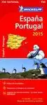 MAPA ESPAÑA PORTUGAL 2015  DESPLEGABLE 734 MICHELIN