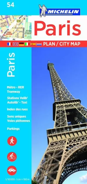 PLANO PARIS CITY MAP 54 2017