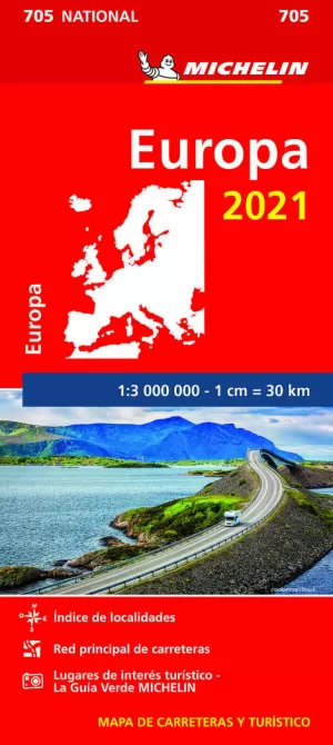MAPA EUROPA 2021 DESPLEGABLE NATIONAL MICHELIN