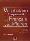 VOCABULAIRE PROGRESSIF DU FRANCAIS DES AFFAIRE LVRE+ CD