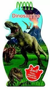 DINOSAURIOS (3 EN 1 PINTAR, PEGATINAS Y ACTIVIDADES)