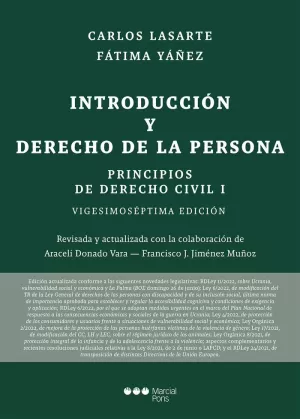 PRINCIPIOS DE DERECHO CIVIL I INTRODUCCIÓN Y DERECHO DE LA PERSONA (27ED 2022)
