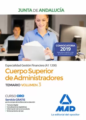 ADMINISTRADORES 2019 ESPECIALIDAD GESTIÓN FINANCIERA (A1 1200) CUERPO SUPERIOR JUNTA ANDALUCIA