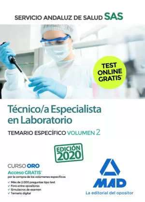 TÉCNICO ESPECIALISTA LABORATORIO SAS 2020 SERVICIO ANDALUZ SALUD
