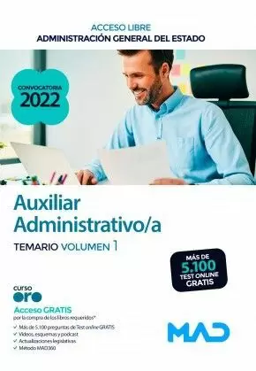 AUXILIAR ADMINISTRATIVO/A 2022 ADMINISTRACION GENERAL ESTADO