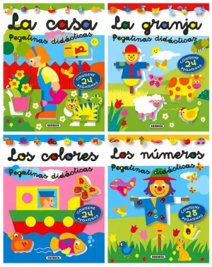 PEGATINAS DIDACTICAS (LOS NUMEROS, LA CASA, LA GRANJA, LOS COLORES)