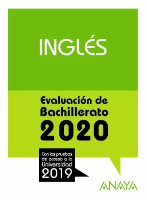 INGLÉS EVALUACION BACHILLERATO 2020 (SELECTIVIDAD)