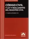 CODIGO CIVIL 2012  LEY Y REGLAMENTO DEL REGISTRO CIVIL