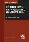 CODIGO CIVIL 2013 REGLAMENTO DEL REGISTRO CIVIL 12ED