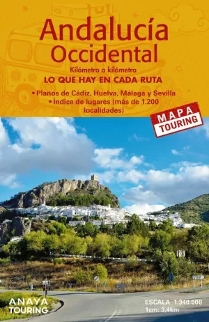 MAPA DE CARRETERAS DE ANDALUCÍA OCCIDENTAL 2023 ANAYA TOURING (DESPLEGABLE)