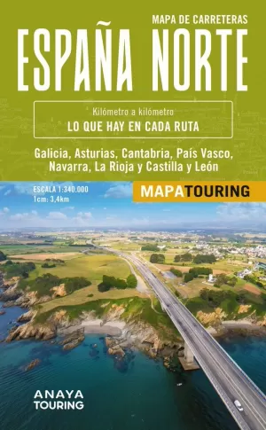 MAPA CARRETERAS 2024 ESPAÑA NORTE 1:340.000 -  (DESPLEGABLE)