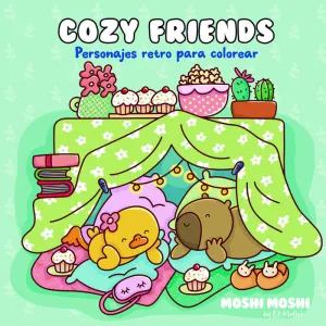 COZY FRIENDS. PERSONAJES RETRO PARA COLOREAR