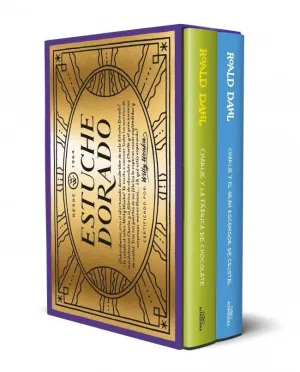 ESTUCHE DORADO DE WILLY WONKA (CHARLIE Y LA FÁBRICA DE CHOCOLATE / CHARLIE Y EL GRAN ASCENSOR DE CRISTAL)
