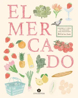 MERCADO COLOREA Y CREA TU COLLAGE CON PEGATINAS