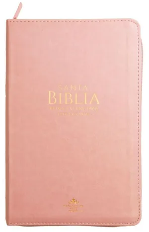 BIBLIA RVR60 TAMAÑO MANUAL LETRA GRANDE I/PIEL ROSA CLARO CON CIERRE/ÍNDICE