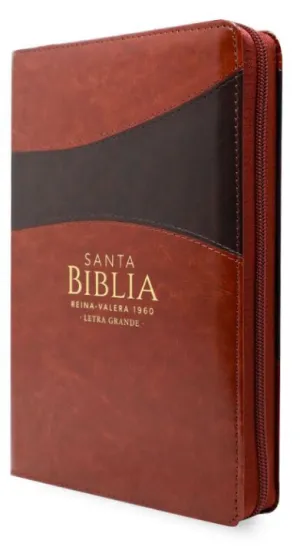BIBLIA RVR60 MANUAL LETRA GRANDE MARRÓN CREMALLERA