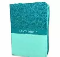 BIBLIA RVR60 BOLSILLO CREMALLERA I/PIEL ÍNDICE BITONO TURQUESA