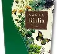 BIBLIA RVR60 BOLSILLO I/PIEL VERDE FLORES